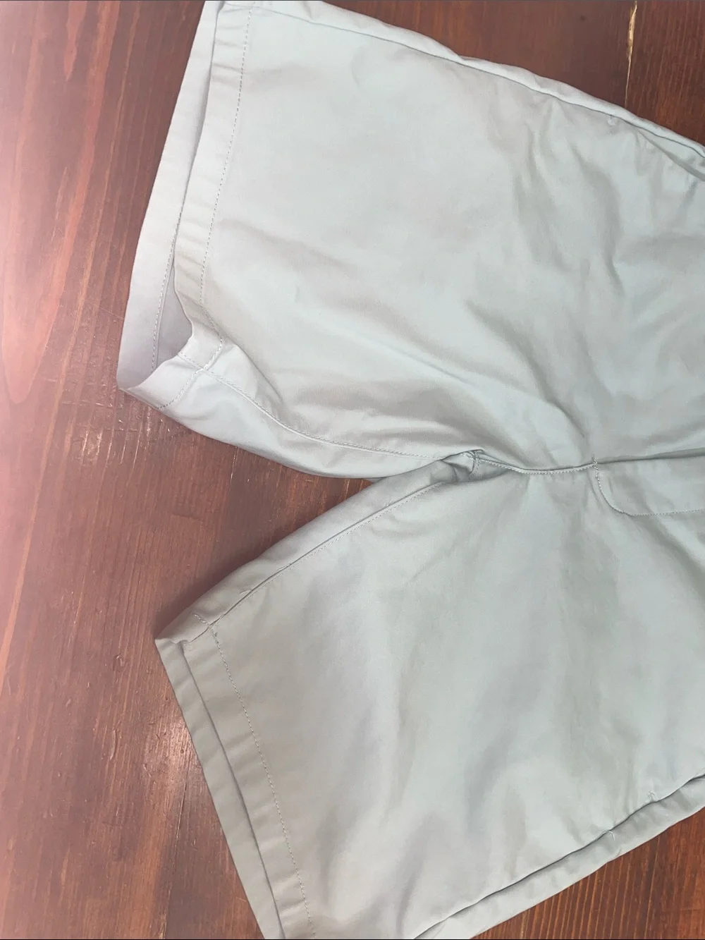 Calvin Klein Light Green Flat-Front Chino Shorts